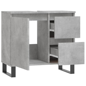 vidaXL Bathroom Cabinet Concrete Grey 65x33x60 cm Engineered Wood