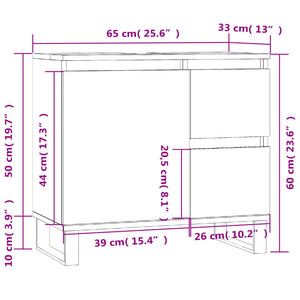 vidaXL Bathroom Cabinet Concrete Grey 65x33x60 cm Engineered Wood