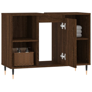 vidaXL Bathroom Cabinet Brown Oak 80x33x60 cm Engineered Wood