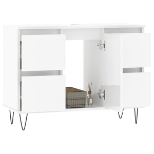 vidaXL Bathroom Cabinet High Gloss White 80x33x60 cm Engineered Wood