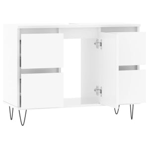 vidaXL Bathroom Cabinet High Gloss White 80x33x60 cm Engineered Wood