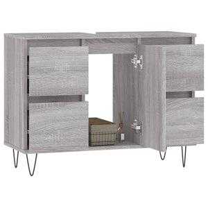 vidaXL Bathroom Cabinet Grey Sonoma 80x33x60 cm Engineered Wood