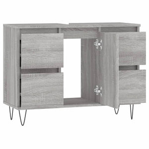 vidaXL Bathroom Cabinet Grey Sonoma 80x33x60 cm Engineered Wood