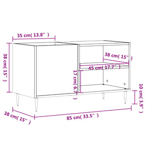 vidaXL Record Cabinet Brown Oak 85x38x48 cm Engineered Wood