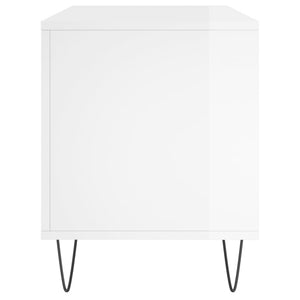 vidaXL Record Cabinet High Gloss White 100x38x48 cm Engineered Wood