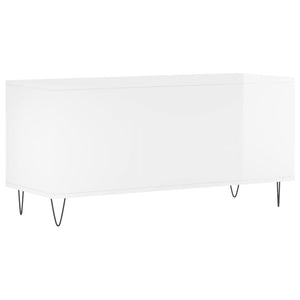 vidaXL Record Cabinet High Gloss White 100x38x48 cm Engineered Wood