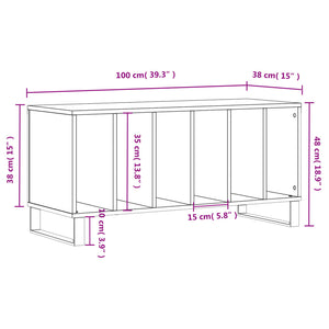 vidaXL Record Cabinet Grey Sonoma 100x38x48 cm Engineered Wood