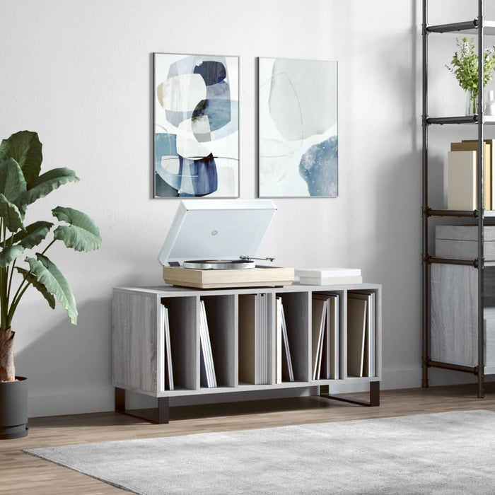 vidaXL Record Cabinet Grey Sonoma 100x38x48 cm Engineered Wood