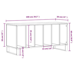 vidaXL Record Cabinet Brown Oak 100x38x48 cm Engineered Wood