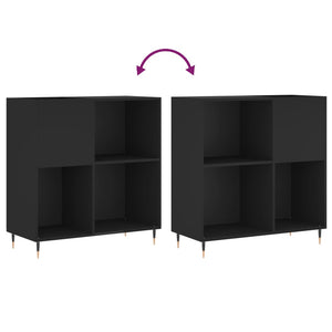 vidaXL Record Cabinet Black 84.5x38x89 cm Engineered Wood