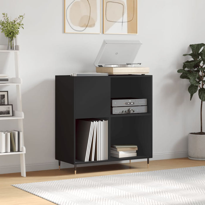 vidaXL Record Cabinet Black 84.5x38x89 cm Engineered Wood