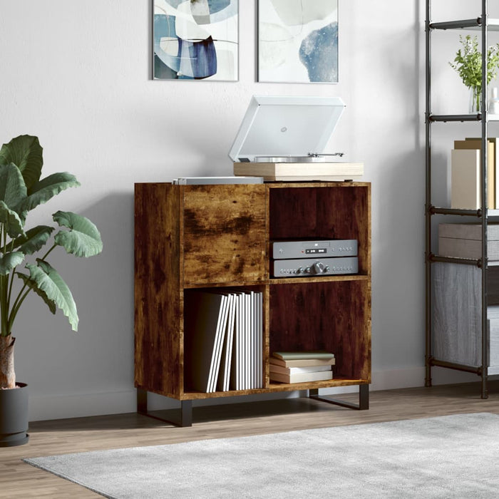 vidaXL Record Cabinet Smoked Oak 84.5x38x89 cm Engineered Wood