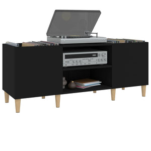 vidaXL Record Cabinet Black 121x38x48 cm Engineered Wood