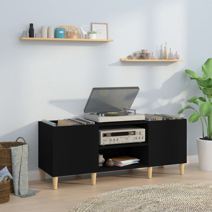 vidaXL Record Cabinet Black 121x38x48 cm Engineered Wood