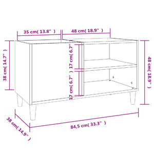 vidaXL Record Cabinet White 84.5x38x48 cm Engineered Wood