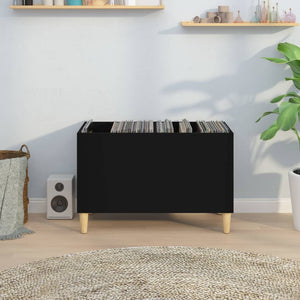 vidaXL Record Cabinet Black 74.5x38x48 cm Engineered Wood