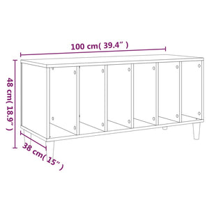 vidaXL Record Cabinet Concrete Grey 100x38x48 cm Engineered Wood