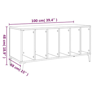 vidaXL Record Cabinet Brown Oak 100x38x48 cm Engineered Wood