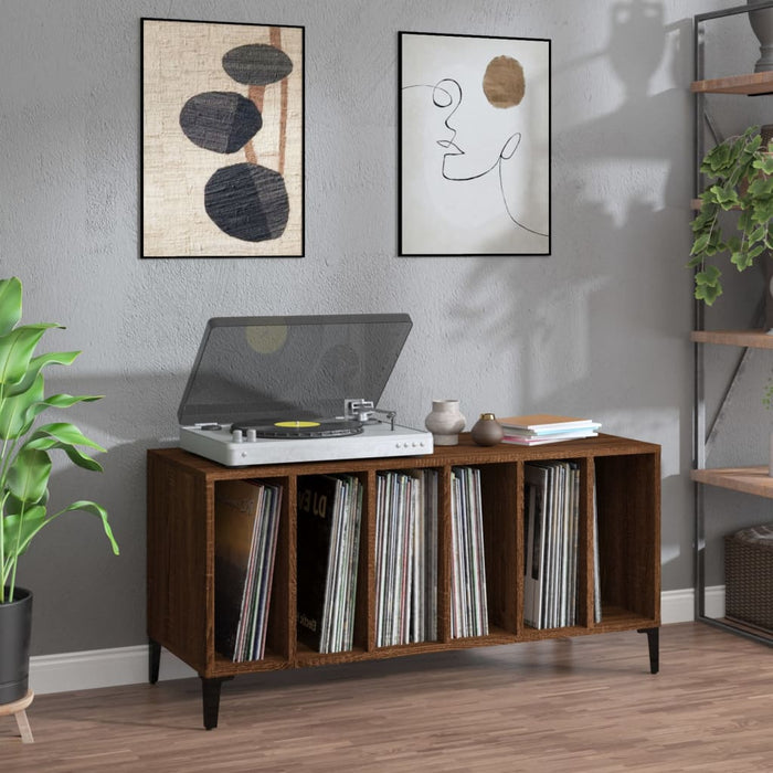 vidaXL Record Cabinet Brown Oak 100x38x48 cm Engineered Wood