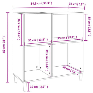 vidaXL Record Cabinet Sonoma Oak 84.5x38x89 cm Engineered Wood