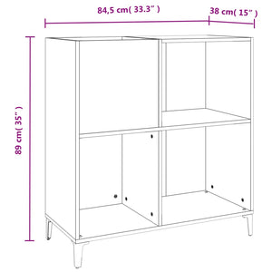 vidaXL Record Cabinet White 84.5x38x89 cm Engineered Wood