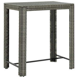 vidaXL 5 Piece Garden Bar Set Grey Poly Rattan&Solid Wood Acacia