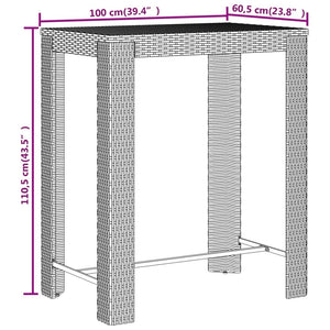 vidaXL 5 Piece Garden Bar Set Grey Poly Rattan&Solid Wood Acacia