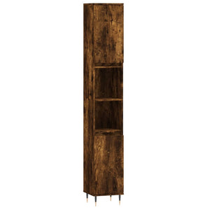 vidaXL 3 Piece Bathroom Cabinet Set Smoked Oak Engineered Wood