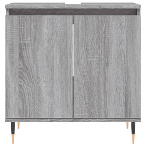 vidaXL 3 Piece Bathroom Cabinet Set Grey Sonoma Engineered Wood