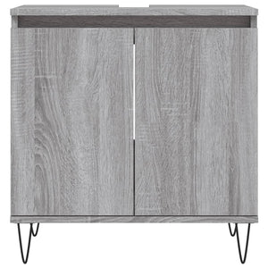 vidaXL 3 Piece Bathroom Cabinet Set Grey Sonoma Engineered Wood