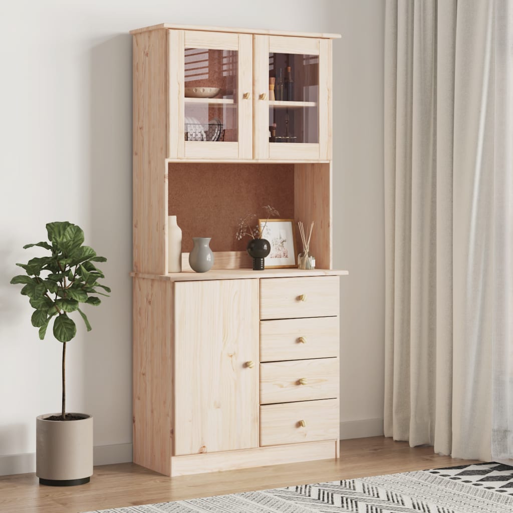 vidaXL Highboard ALTA 77x35x165 cm Solid Wood Pine