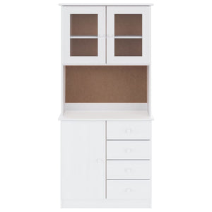 vidaXL Highboard ALTA White 77x35x165 cm Solid Wood Pine