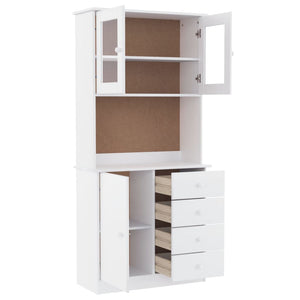 vidaXL Highboard ALTA White 77x35x165 cm Solid Wood Pine