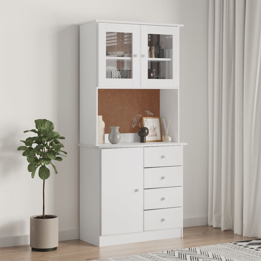 vidaXL Highboard ALTA White 77x35x165 cm Solid Wood Pine