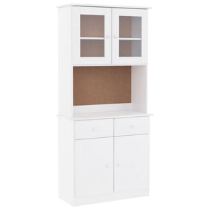 vidaXL Highboard ALTA White 77x35x165 cm Solid Wood Pine