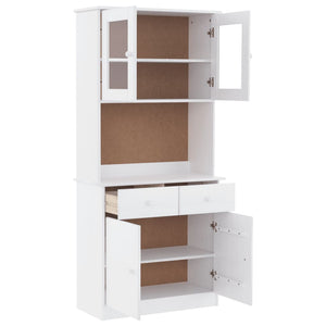 vidaXL Highboard ALTA White 77x35x165 cm Solid Wood Pine