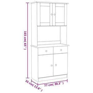 vidaXL Highboard ALTA White 77x35x165 cm Solid Wood Pine