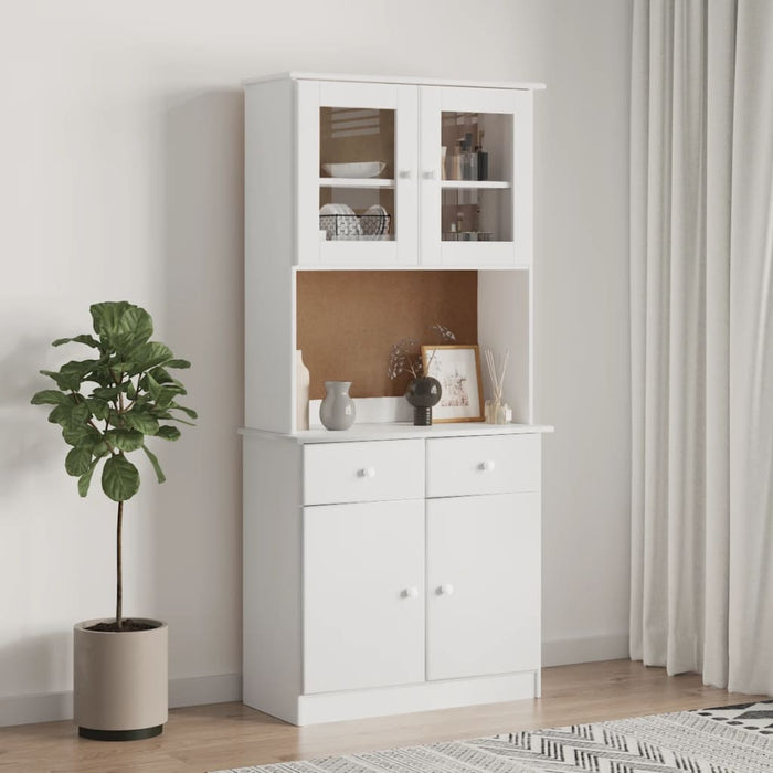 vidaXL Highboard ALTA White 77x35x165 cm Solid Wood Pine