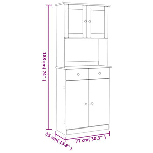 vidaXL Highboard ALTA White 77x35x188 cm Solid Wood Pine