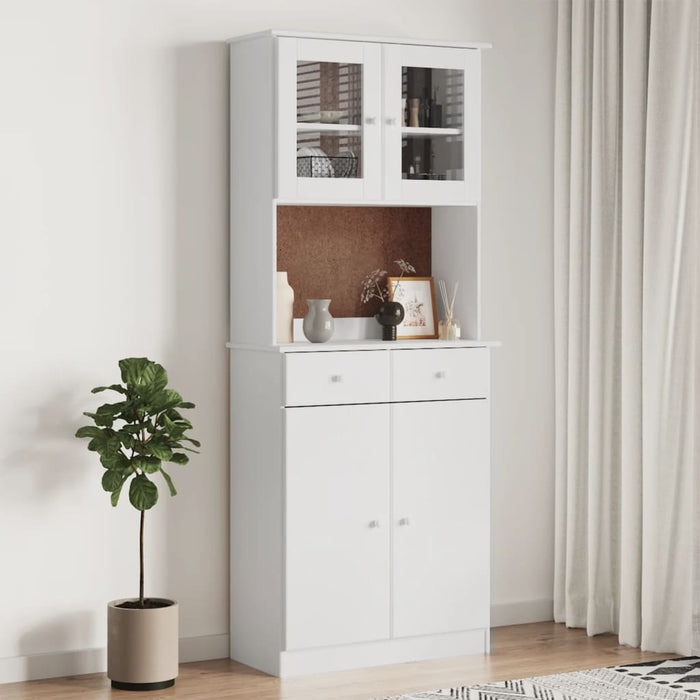 vidaXL Highboard ALTA White 77x35x188 cm Solid Wood Pine