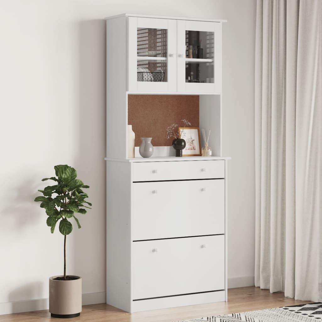 vidaXL Highboard ALTA White 77x35x188cm Solid Wood Pine