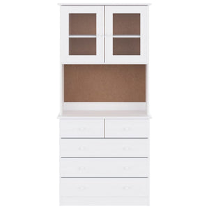 vidaXL Highboard ALTA White 77x35x165 cm Solid Wood Pine