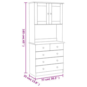 vidaXL Highboard ALTA White 77x35x165 cm Solid Wood Pine