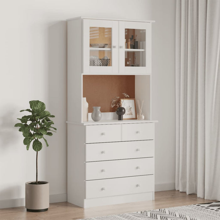 vidaXL Highboard ALTA White 77x35x165 cm Solid Wood Pine