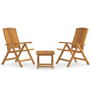 vidaXL 3 Piece Garden Lounge Set Solid Wood Teak