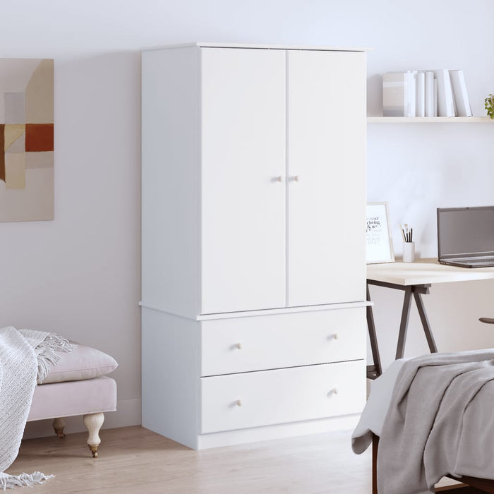 vidaXL Wardrobe ALTA White 90x55x170 cm Solid Wood Pine