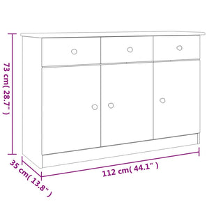 vidaXL Sideboard ALTA 112x35x73 cm Solid Wood Pine