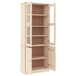 vidaXL Glass Display Cabinet ALTA 77x35x186.5 cm Solid Wood Pine