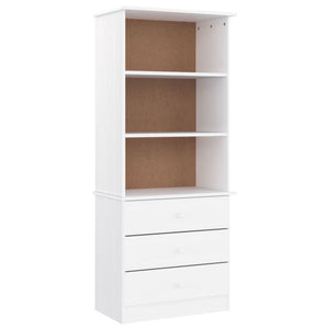 vidaXL Bookcase with Drawers ALTA White 60x35x142 cm Solid Wood Pine