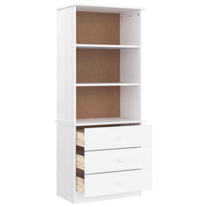 vidaXL Bookcase with Drawers ALTA White 60x35x142 cm Solid Wood Pine